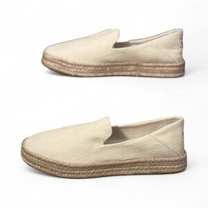 TOMS Carolina Platform Espadrille Slip-On Shoes Neutral Beige Canvas Size 8